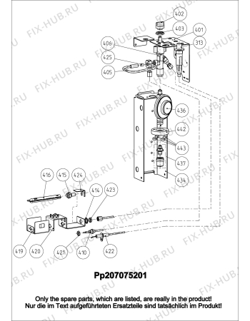 Взрыв-схема холодильника Dometic ACX35GEGC - Схема узла Gas-equipment