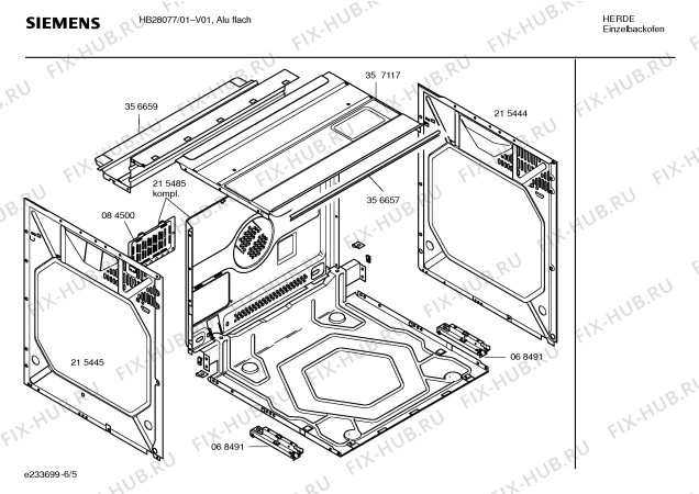 Схема №1 HB28077SK с изображением Панель управления для духового шкафа Siemens 00362132