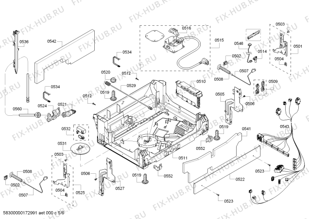 Взрыв-схема посудомоечной машины Bosch SHX8PT55UC SilencePlus 40dB - Схема узла 05