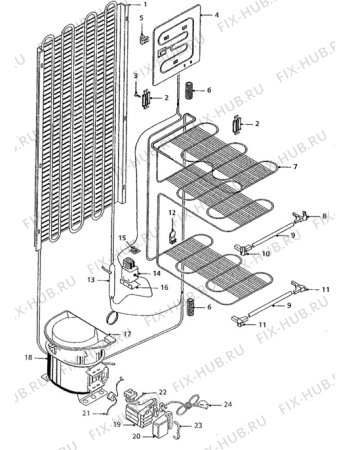 Взрыв-схема холодильника Rosenlew RJPK275 - Схема узла Cooling system 017