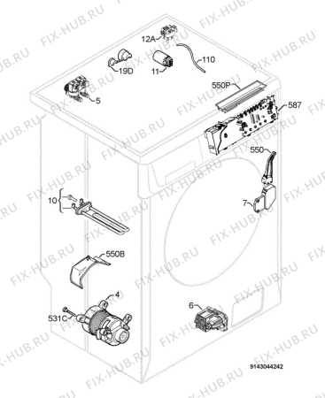 Взрыв-схема стиральной машины Zanussi ZWO585 - Схема узла Electrical equipment 268