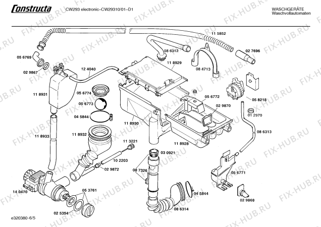 Взрыв-схема стиральной машины Constructa CW29310 CW2931 ELECTRONIC - Схема узла 05