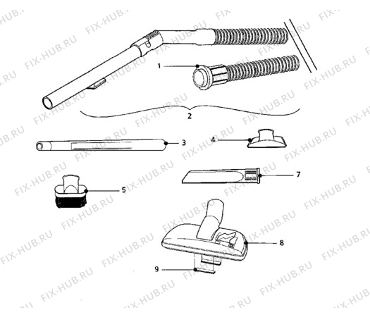 Взрыв-схема пылесоса Electrolux Z1830 - Схема узла Hose