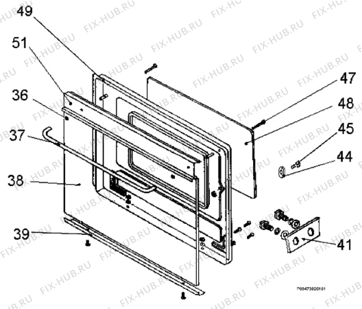 Взрыв-схема плиты (духовки) Samus 45.02C - Схема узла Section 3