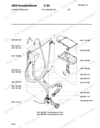 Взрыв-схема стиральной машины Aeg LAVDIPLOMAT W - Схема узла Hydraulic System 272