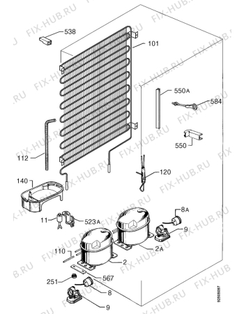 Взрыв-схема холодильника Privileg 451232_4869 - Схема узла Cooling system 017