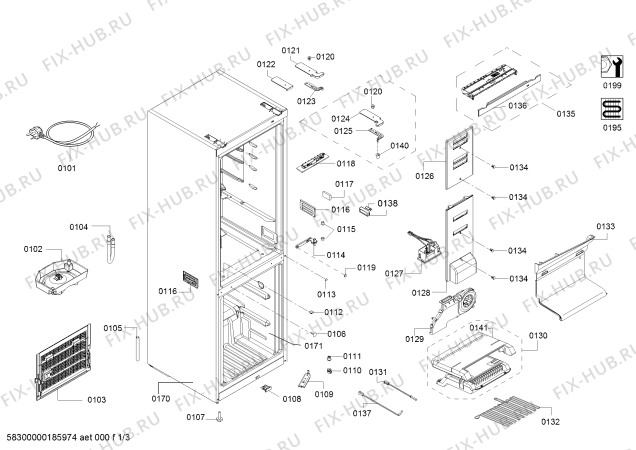 Схема №2 KG32NV22EC с изображением Дверь для холодильной камеры Siemens 00715671
