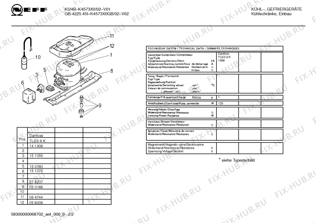 Схема №1 K4573X0 с изображением Дюза для холодильной камеры Bosch 00156216