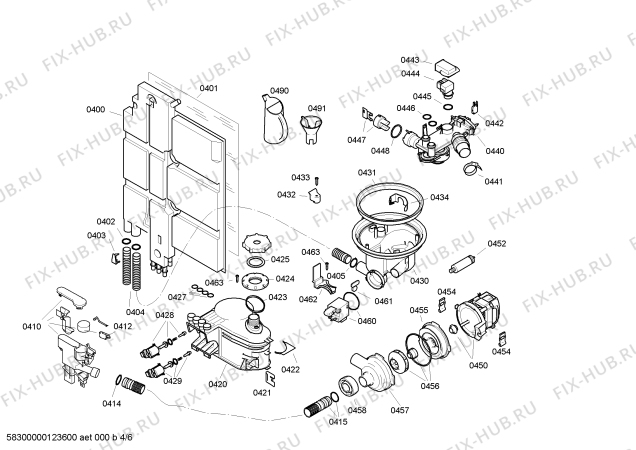 Взрыв-схема посудомоечной машины Bosch SRD45T34EU - Схема узла 04
