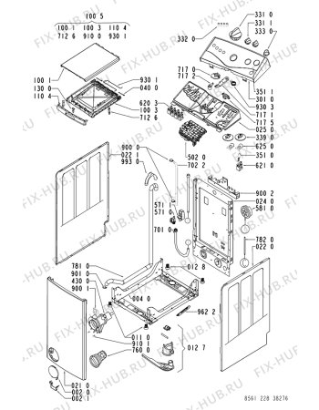 Схема №1 AWT 2287/2 с изображением Обшивка для стиралки Whirlpool 481245215432