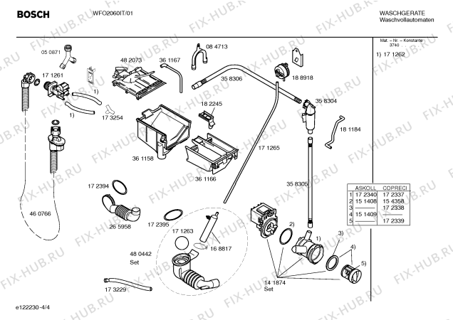 Схема №3 WFO2060IT Maxx Comfort WFO 2060 с изображением Инструкция по эксплуатации для стиральной машины Bosch 00582905