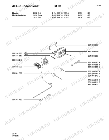 Взрыв-схема плиты (духовки) Aeg 3032B-B GB - Схема узла Section5