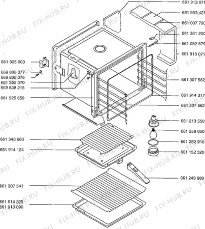 Взрыв-схема плиты (духовки) Aeg 30581B-D - Схема узла Grill/Grating