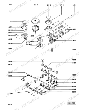 Схема №1 AKB 527/IX с изображением Кнопка Whirlpool 481941128696