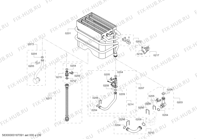 Взрыв-схема водонагревателя Bosch WR11G23 - Схема узла 02