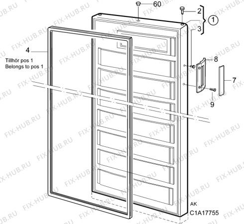 Взрыв-схема холодильника Electrolux EU8203C - Схема узла C10 Door