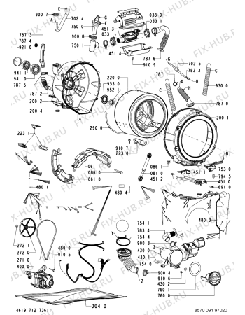 Схема №1 091 BC/CR с изображением Обшивка для стиралки Whirlpool 481245310793