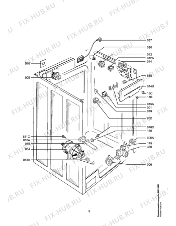 Взрыв-схема стиральной машины Electrolux EW1200F - Схема узла Electrical equipment 268