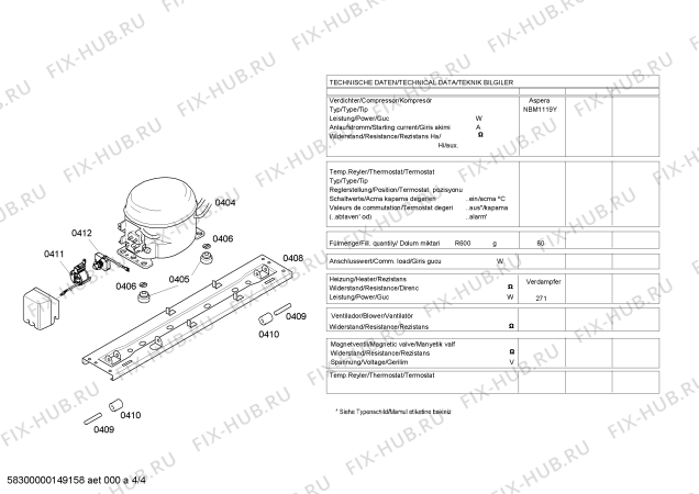 Взрыв-схема холодильника Bosch KDN53X46ME - Схема узла 04