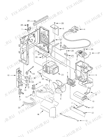 Взрыв-схема микроволновой печи Electrolux EME2663BL - Схема узла Microwave equipment