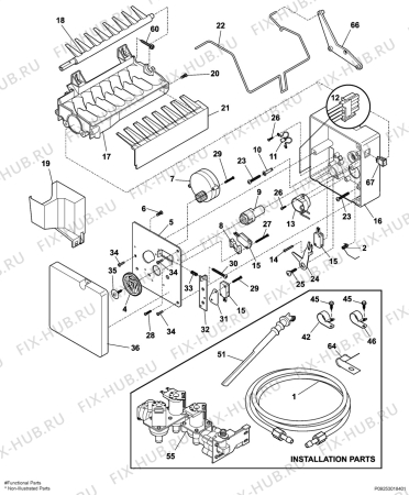 Взрыв-схема холодильника Frigidaire FRRC25V6DB1 - Схема узла Icemaker