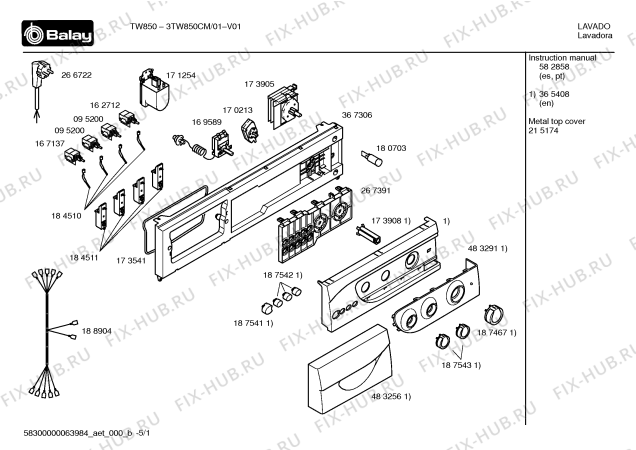 Схема №3 3TI829BM TI829 с изображением Ручка выбора программ для стиральной машины Bosch 00187467