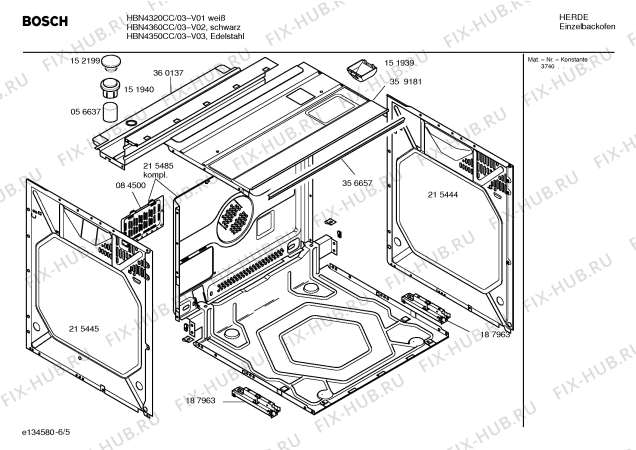 Схема №2 HBN4320CC с изображением Инструкция по эксплуатации для плиты (духовки) Bosch 00582999