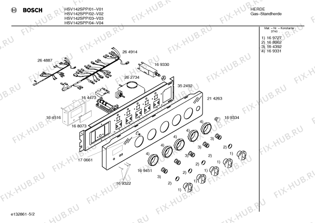 Схема №2 HSV142BEU с изображением Инструкция по эксплуатации для духового шкафа Bosch 00522238