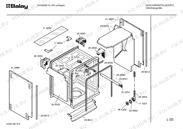 Схема №3 3VI420B с изображением Инструкция по эксплуатации для посудомоечной машины Bosch 00522630