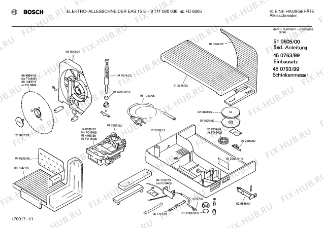 Схема №1 0711020036 EAS15E с изображением Нож для кухонного измельчителя Bosch 00450793