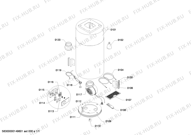 Схема №1 SOD602550I с изображением Кабель для вентиляции Bosch 00623025