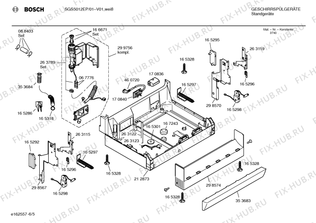 Взрыв-схема посудомоечной машины Bosch SGS5012EP - Схема узла 05