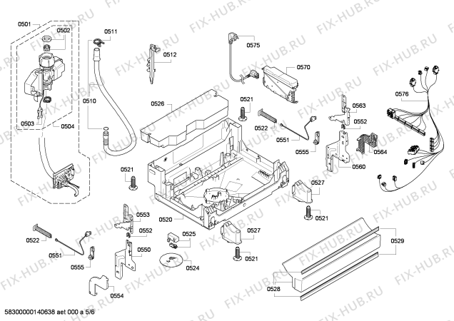 Взрыв-схема посудомоечной машины Bosch SMS58M12EU - Схема узла 05