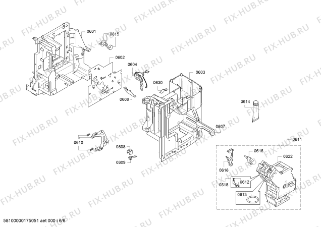 Взрыв-схема кофеварки (кофемашины) Bosch TES80721RW VeroSelection 700 - Схема узла 06