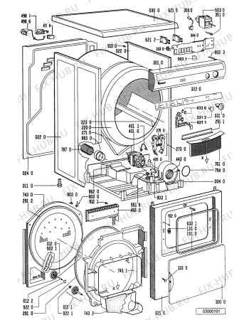 Схема №1 AWZ 1290 с изображением Декоративная панель для сушильной машины Whirlpool 481245219721