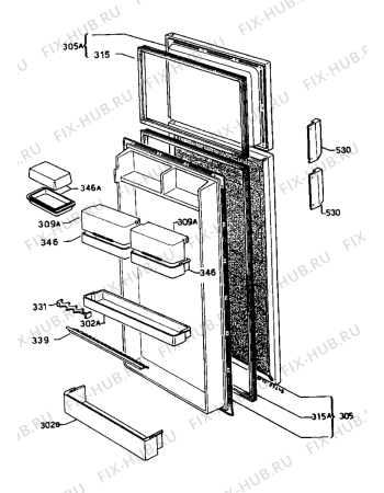 Взрыв-схема холодильника Zanussi Z623/6D - Схема узла Refrigerator door