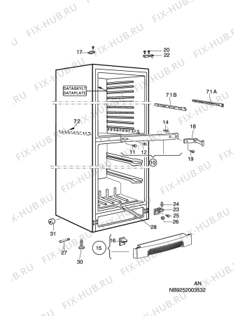 Взрыв-схема холодильника Electrolux ERB40201W - Схема узла C10 Cabinet