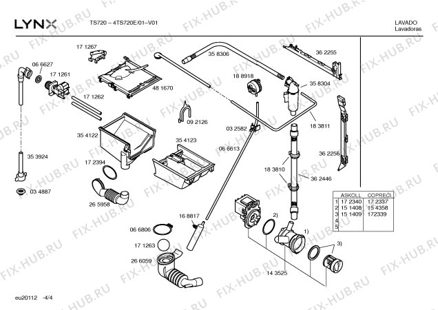 Схема №1 4TS720E TS720 с изображением Панель управления для стиральной машины Bosch 00437439