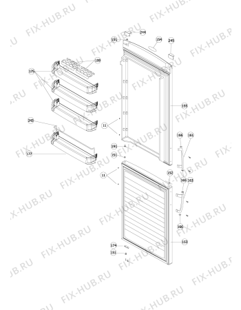 Схема №4 WBR 3712 W с изображением Рукоятка для холодильника Whirlpool 480188800079