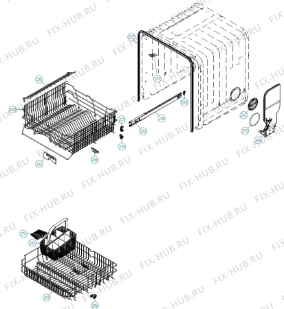 Взрыв-схема посудомоечной машины Asko D5122 TW   -White SI Soft (339709, DW70.1) - Схема узла 02