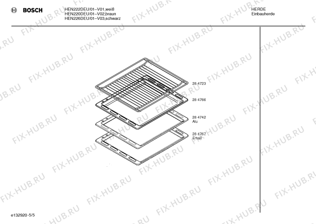Схема №4 HEN220DEU с изображением Инструкция по эксплуатации для плиты (духовки) Bosch 00522600