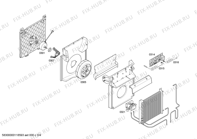 Схема №3 3XD620H с изображением Мотор вентилятора для климатотехники Bosch 00144561