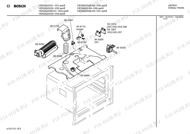 Схема №3 HEN262ASK с изображением Панель для духового шкафа Bosch 00285263