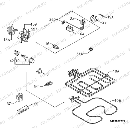 Взрыв-схема плиты (духовки) Zanussi ZLX76AMS - Схема узла Electrical equipment 268