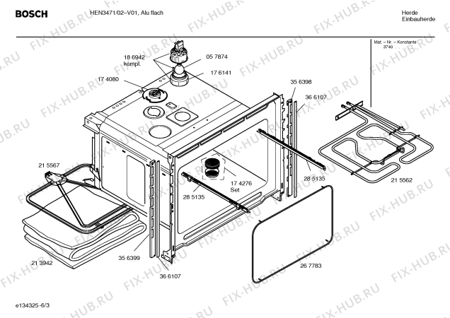 Схема №3 HEN3471 Bosch с изображением Инструкция по эксплуатации для электропечи Bosch 00580890