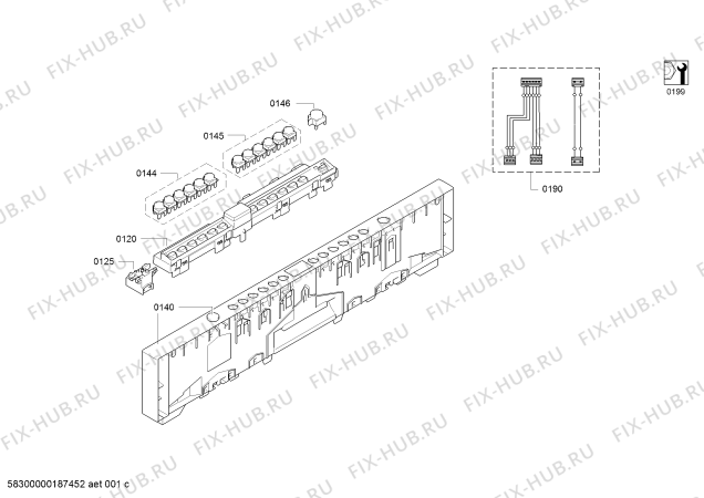 Схема №4 SX65M091EU с изображением Набор кнопок для посудомоечной машины Siemens 00624688