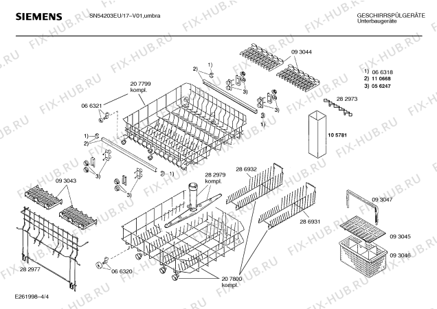 Схема №1 SN54203EU с изображением Панель для посудомоечной машины Siemens 00286179