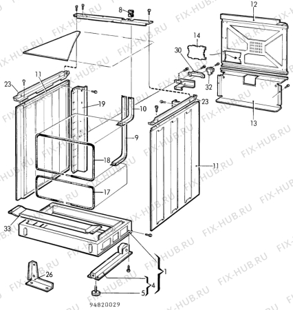 Взрыв-схема посудомоечной машины Electrolux CF6025 - Схема узла H10 Chassis