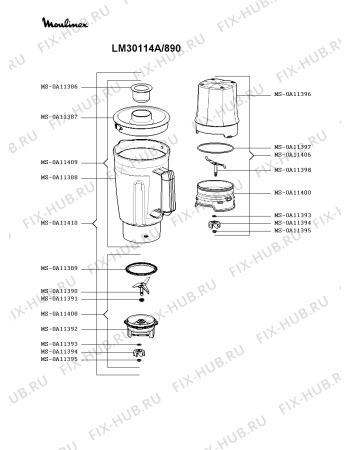 Схема №2 LM300141/870 с изображением Сосуд для электромиксера Moulinex MS-0A11409