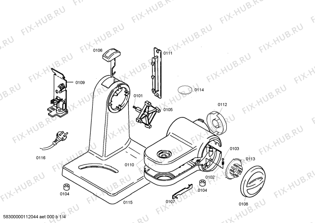 Схема №2 MK4MS03 MIO STAR VarioTronic 500 с изображением Штатив для кухонного комбайна Bosch 00498754